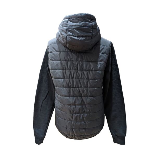 Roots Black Quilted Puffer Full Zip Hood Jacket Size S - Picture 2 of 8